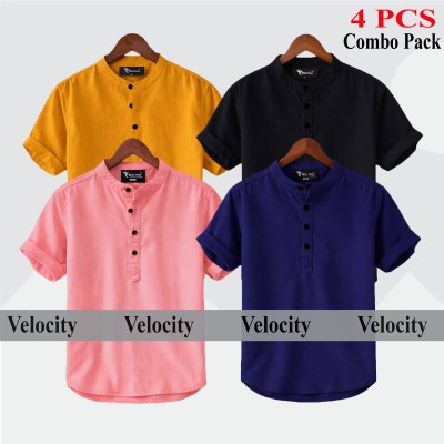 Oxford Cotton Fabrics Short Sleeve Katua For Men's